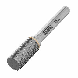 Борфреза по металлу твердосплавная, цилиндрическая, тип-А, 10 мм Denzel