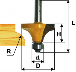 Фреза кромочная калевочная ЭНКОР  38,1*19*12,7 мм