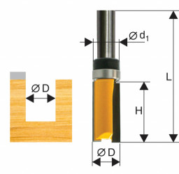 Фреза кромочная прямая ЭНКОР 12,7*26 мм