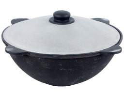 Казан чугунный 8 л. плоское дно, с крышкой