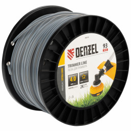 Леска для триммера двухкомпонентная звезда, 4,0мм х 93м, на DIN катушке EXTRA CORD Denzel