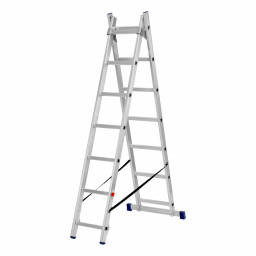 Лестница, 2 х 7 ступеней, алюминиевая, двухсекционная, Сибртех