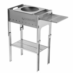 Мангал разборный со столиком и подставкой под казан КРЕПЫЖ