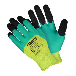 Перчатки КОЛИБРИ полиэстер, вспененное латексное покрытие Fiberon PR-MT141