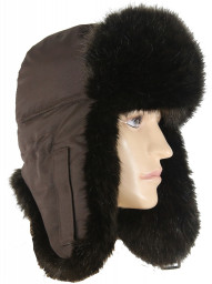 Шапка-ушанка зимняя Соболь коричневый Восток