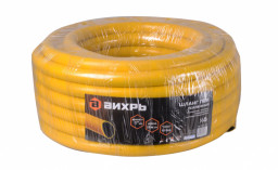 Шланг поливочный ПВХ усиленный пищевой трехслойный армированный 1" 25м желтый ВИХРЬ