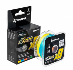 Шнур JIG CONNECT X8 PE Multicolor 150m #2.5, 0.25mm 17.3kg/25.7LB NISUS