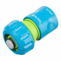 Соединитель пластмассовый быстросъемный для шланга 3/4" аквастоп однокомпонентный LUXE PALISAD