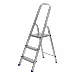 Стремянка, 3 ступени, алюминиевая, Сибртех