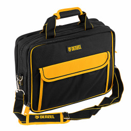 Сумка для инструмента, 400х170х300 мм, 3 отделения, 28 карманов, наплечный ремень Denzel